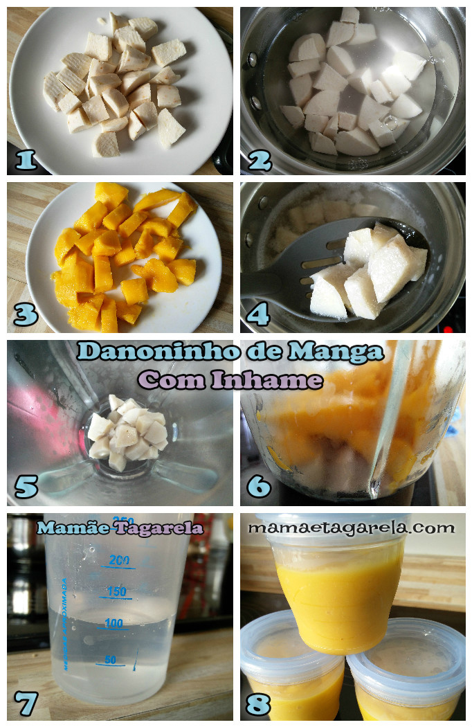 passo a passo Danoninho Caseiro de Manga com Inhame Super Facil phtsp